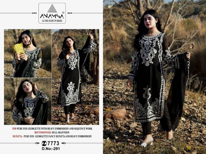 Anamsa 291 Embroidery Georgette Pakistani Suits Wholesale Price In Surat
